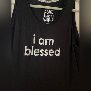 Peace Love World Black and White Tank Top